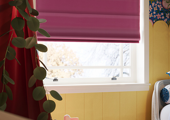Kyoto Faux Silk, Pink Rouge - Roman Blind - Image 5